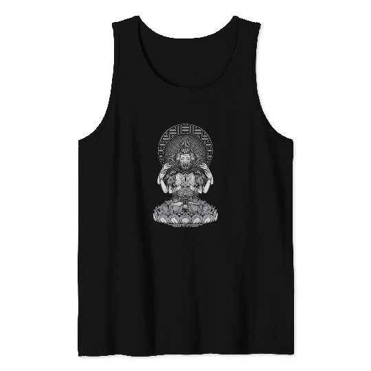Japanese Geisha Budda Style Japan Lover Asian Culture Tank Tops