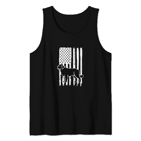 Saint Bernard American Flag USA Patriot Saint Bernard dad Tank Tops