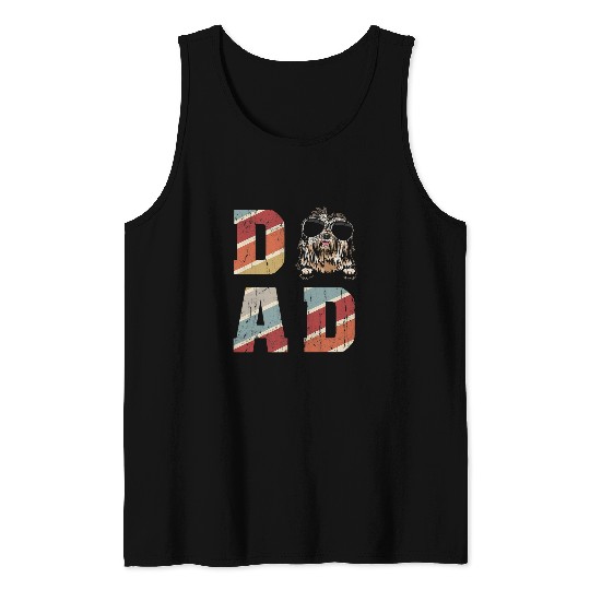 Old English Sheepdog Dad Cool for Dog Dad Retro Vintage Tank Tops