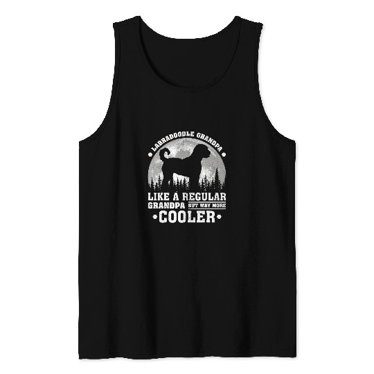 Mens vintages Retro Funny Labradoodle Grandpa Fathers Day Tank Tops