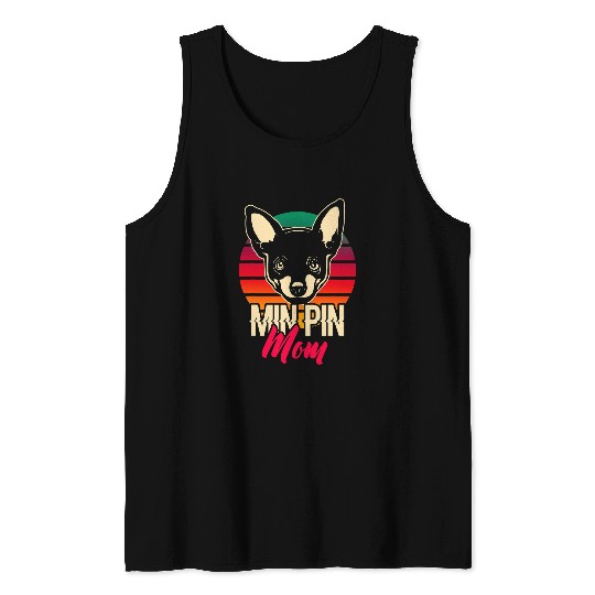 Min Pin Mom vintages Miniature Pinscher Dog Tank Tops