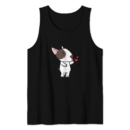 Miniature Bull Terrier Dog Kisses Tank Tops