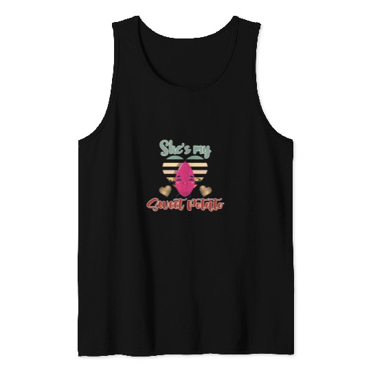 Retro Sweet Potato Couple Blessed Holiday Thanksgiving 3 Tank Tops