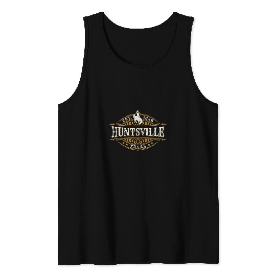 Huntsville Texas Western Style Rodeo Cowboy Novelty Souvenir Tank Tops
