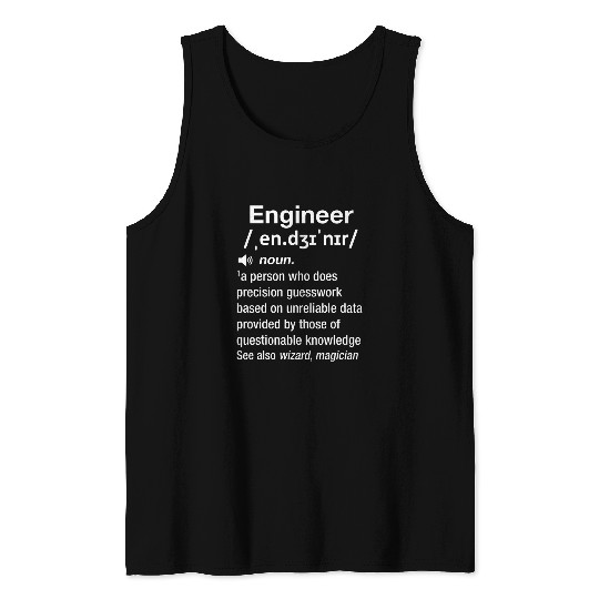 Nerdy Funny Engineer Definition Engineering STEM Math Geek Tank Tops