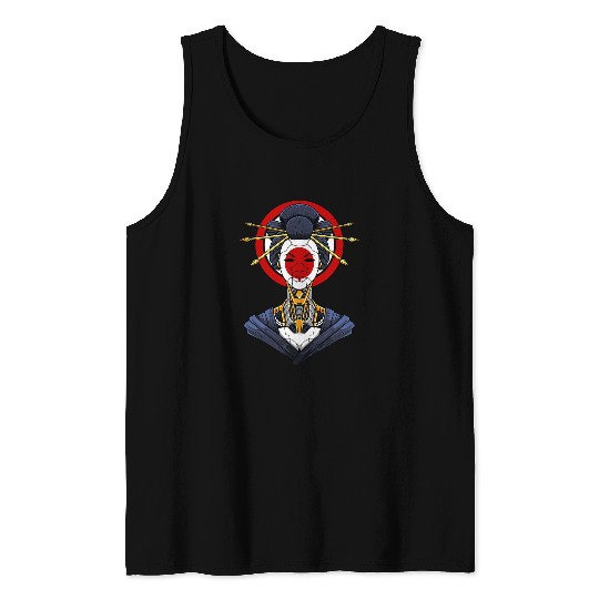 Japanese Geisha Cyborg Futuristic Robot Japan Aesthetic Tank Tops