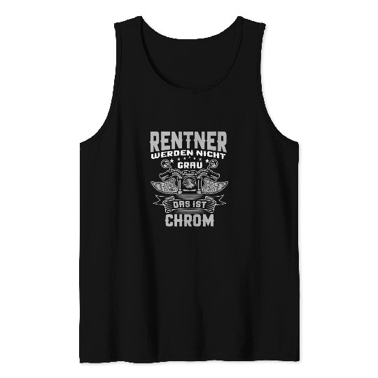 Retirement Pension Motorcycle Pensioner Will Not Grey Tank Tops