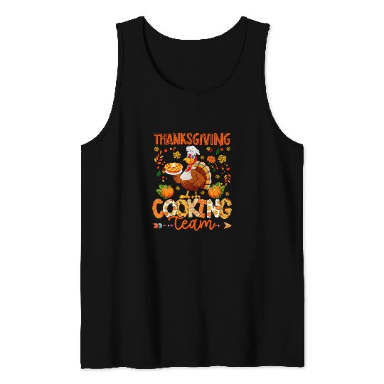Thanksgiving Cooking Team Turkey Costume Chef Lover Family Tank Tops