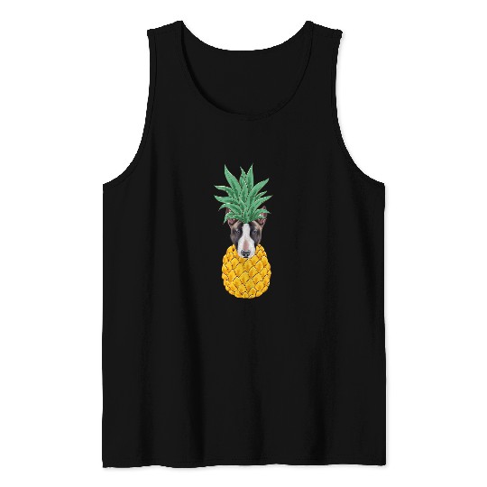 Funny Miniature Bull Terrier pineapples Dog Tank Tops