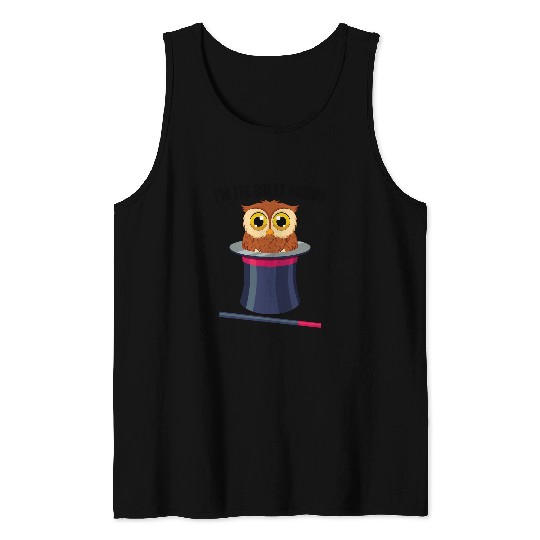 owl 2im 2great hoodini 2magician 2rabbit 2magic 1 Tank Tops