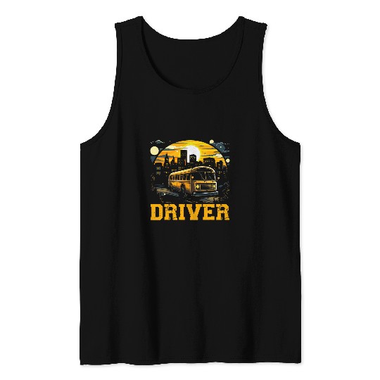 School Bus Driver Job Profession Transport Driving 7 Tank Tops