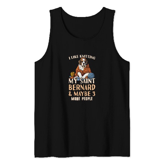 Saint Bernard Mom Outfit Saint Bernard Knitting Tank Tops