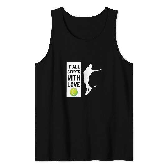 It All Starts With Love Tennis White Tank Tops