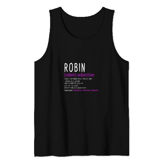 Womens Personalized Name Description Robin Tank Tops