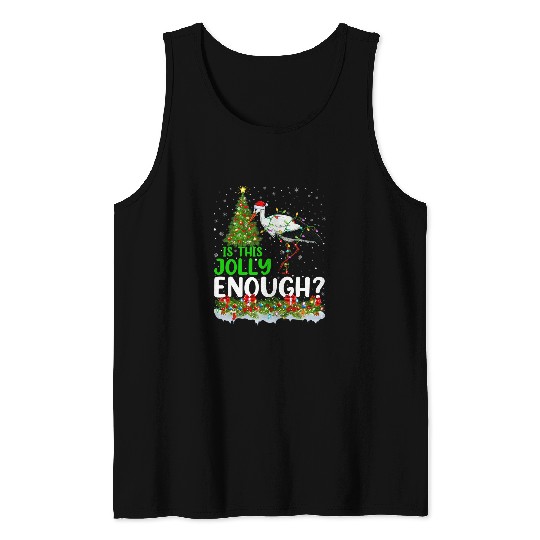 xmass Lighting Tree Is This Jolly Enough Stork Bird Christmas Tank Tops