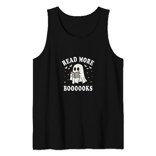 Read More Books For Teacher And librarian Halloween Costume Tank Tops