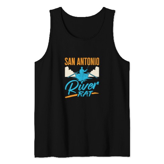 San Antonio River Rat Rafting Canoeing Fishing Boating Tank Tops