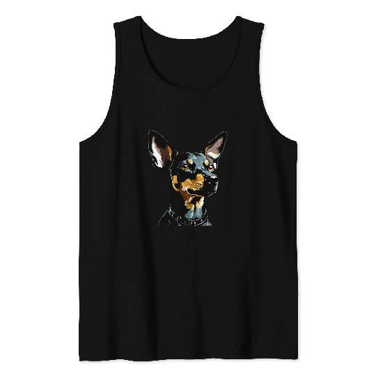 MIN PIN Miniature Pinscher Minpin puppy dog dad mom energy Tank Tops