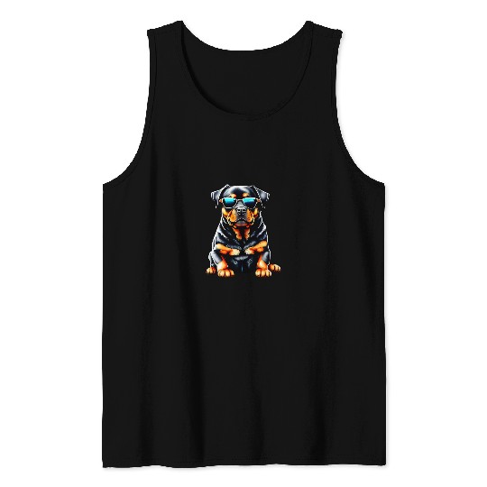 Rottweiler Wearing Sunglasses Dog Puppy Rottweiler Puppy Tank Tops