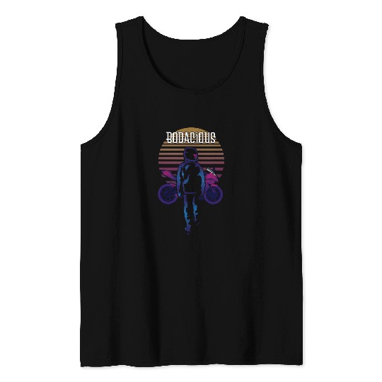 Retro 80s Synthwave Motorcycle Gift Vaporwave Aesthetic Tank Tops
