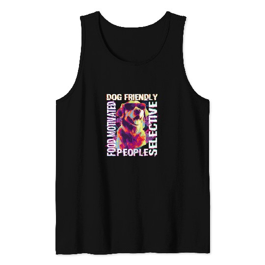 Pop Art Labrador Retriever Dog Friendly People Selective Tank Tops