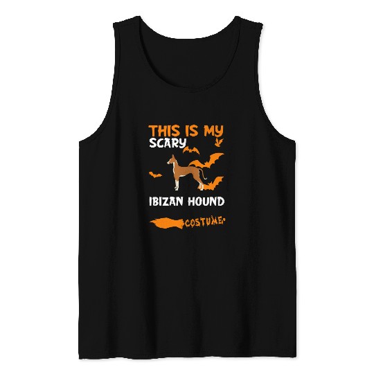 Ibizan Hound Costume Halloween Lazy Scary Dog Tank Tops
