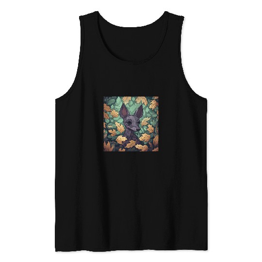 Italian Greyhound Dog Mom Dad Plant Lover Hiding in Leaves Tank Tops