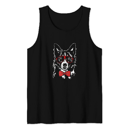 Funny Cute Border Collie mom dog lover 1 Tank Tops