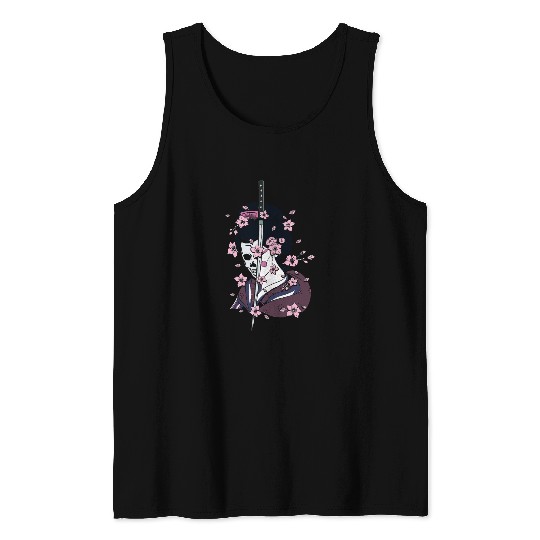 Japanese Geisha with Geisha and Cherry Blossom and Sakura 22 Tank Tops