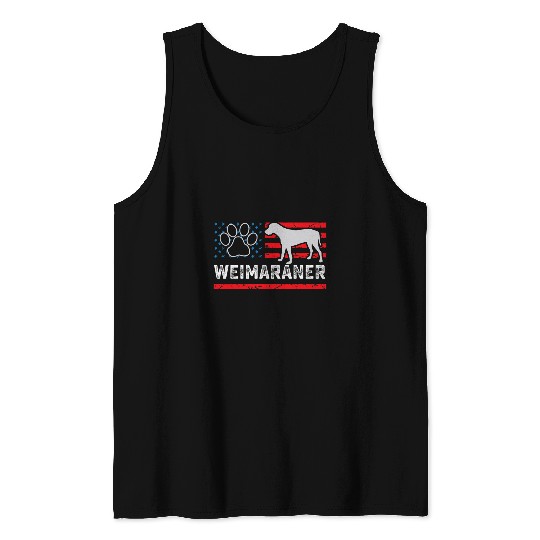 Weimaraner dog pet lover vintages American vintages flag Tank Tops