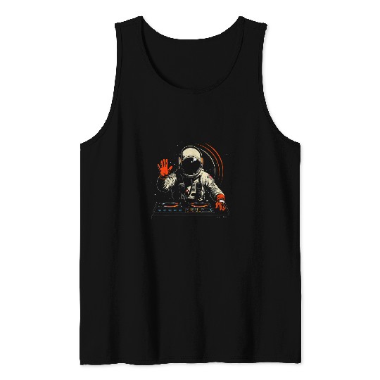 Smart DJ Controller Astronaut Cool Space Party DJ Remix Tank Tops