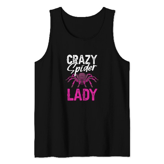 Womens Spider Lover   Funny crazys Spider Lady Tarantula Tank Tops