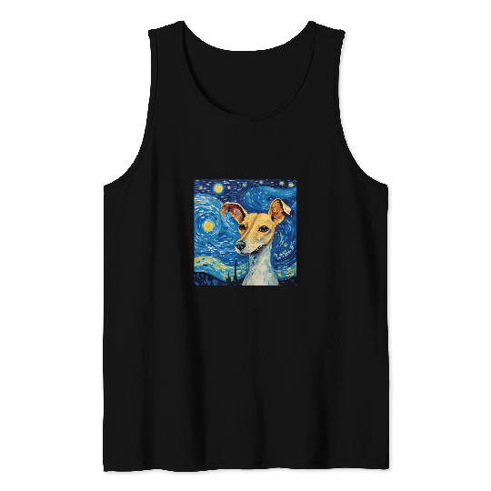 Italian Greyhound Starry Night For Dog Mom Dog Dad 1 Tank Tops