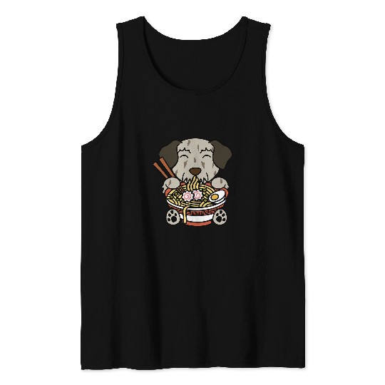 Ramen Noodles Irish Wolfhound Dog Tank Tops