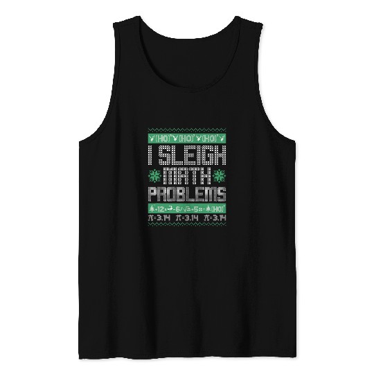 xmass Christmas I Sleigh Math Problems Nerd Tank Tops
