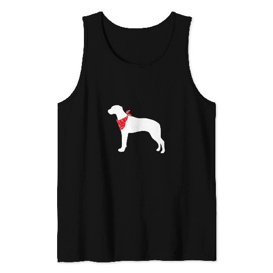 Rhodesian Ridgeback Dog Wearing Red Bandana Tank Tops