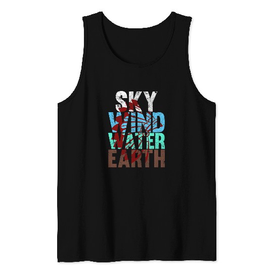 Sky Wind Water Earth Native American Day Support Graphic Tank Tops