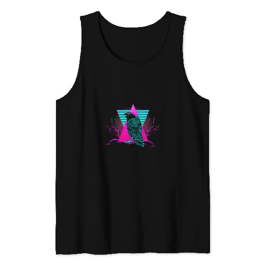 retro raven in vaporwave aesthetic Design vintages ravens 21 Tank Tops