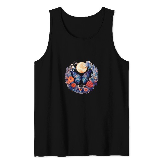 Womens Women Cute Butterfly Graphic Teen Girls Casual Short Sleeves Tank Tops
