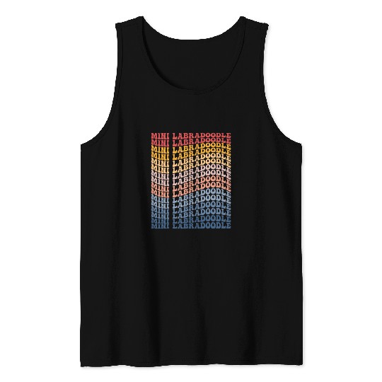 Mini Labradoodle Groovy Retro Tank Tops