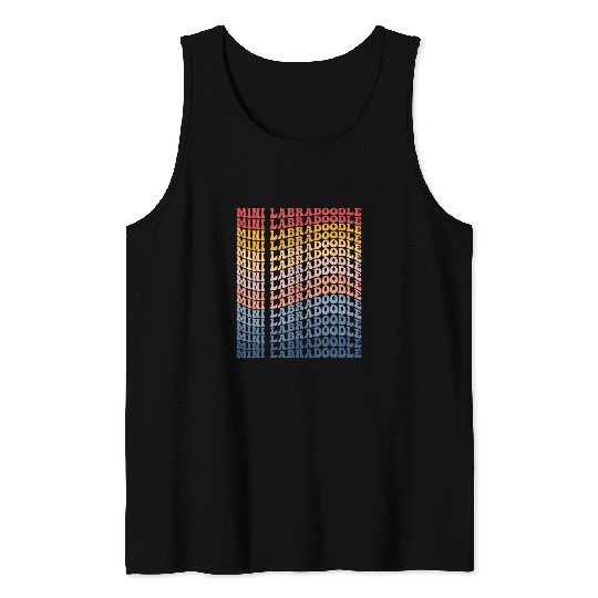 Mini Labradoodle Groovy Retro Tank Tops