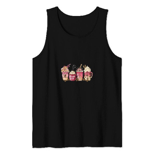Poodle Mom Coffee Lover Hearts Paw Prints Standard Poodle Tank Tops