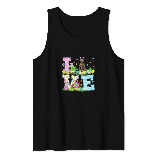 Weimaraner Dog Easter Egg Hunt Funny Love Weimaraner Easter Tank Tops