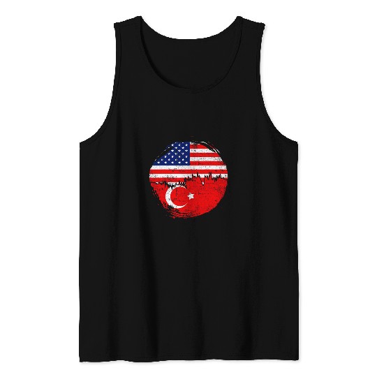 vintages Turkish American Flag 2Roots Turkey Distressed Tank Tops
