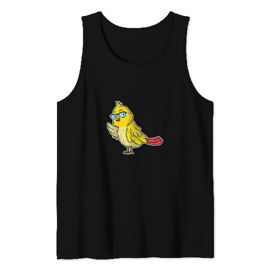 Nerdy Bird with Glasses Tank Tops
