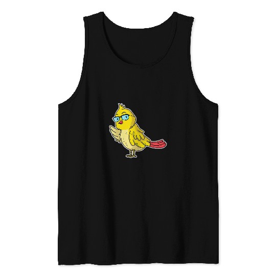 Nerdy Bird with Glasses Tank Tops