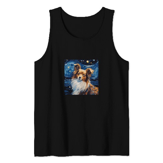 Papillon Starry Night For Dog Mom Dog Dad 1 Tank Tops