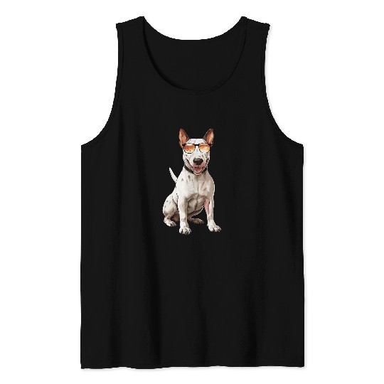 Miniature Bull Terrier Dog Sunglasses For Men Women Funny Tank Tops