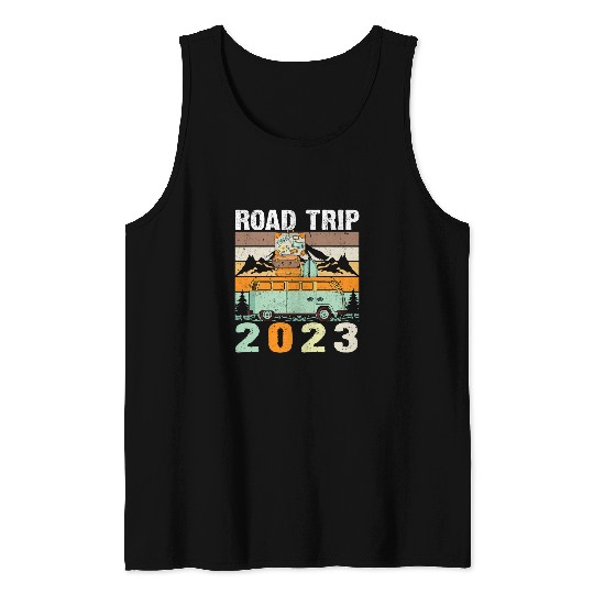 Road Trip Retro vintages Camping Lover Travel Journey Tank Tops