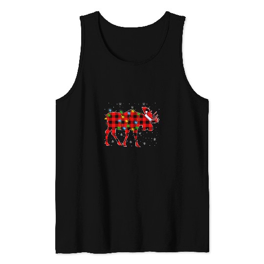 xmass Lighting buffalo plaids Santa Moose Christmas 21 Tank Tops